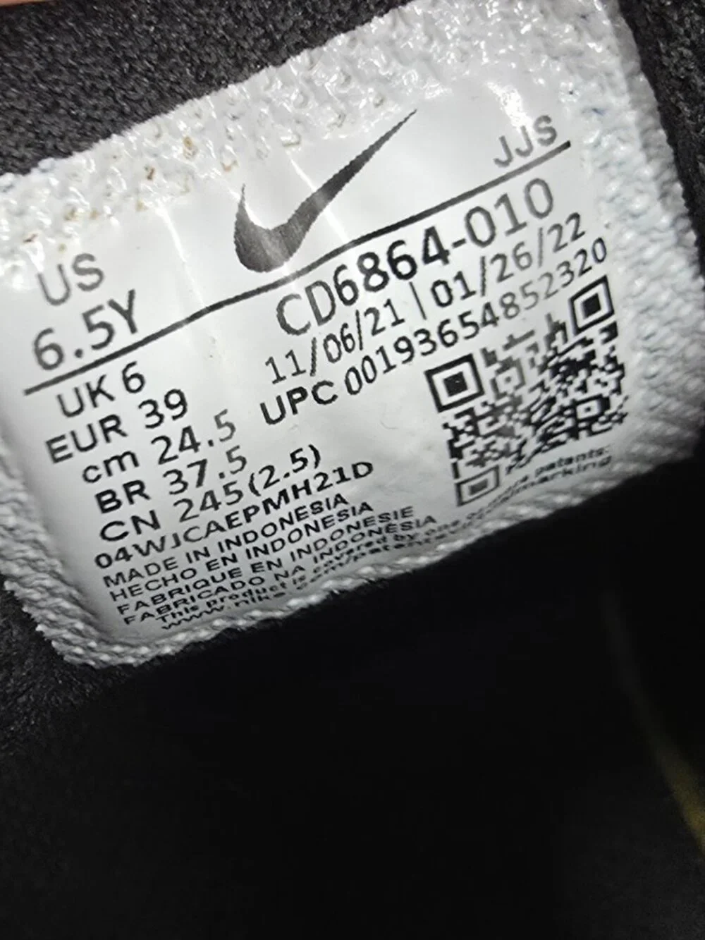 Nike Air Max 90 Shoes Boy's 6.5Y LTR Black White